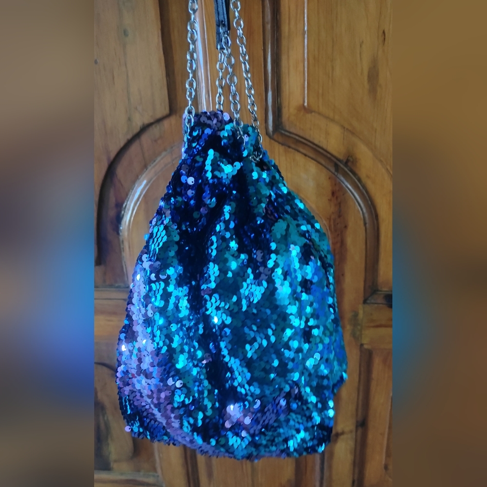 Sequin Blue Potli - Picture 2 of 4